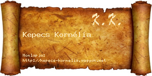 Kepecs Kornélia névjegykártya